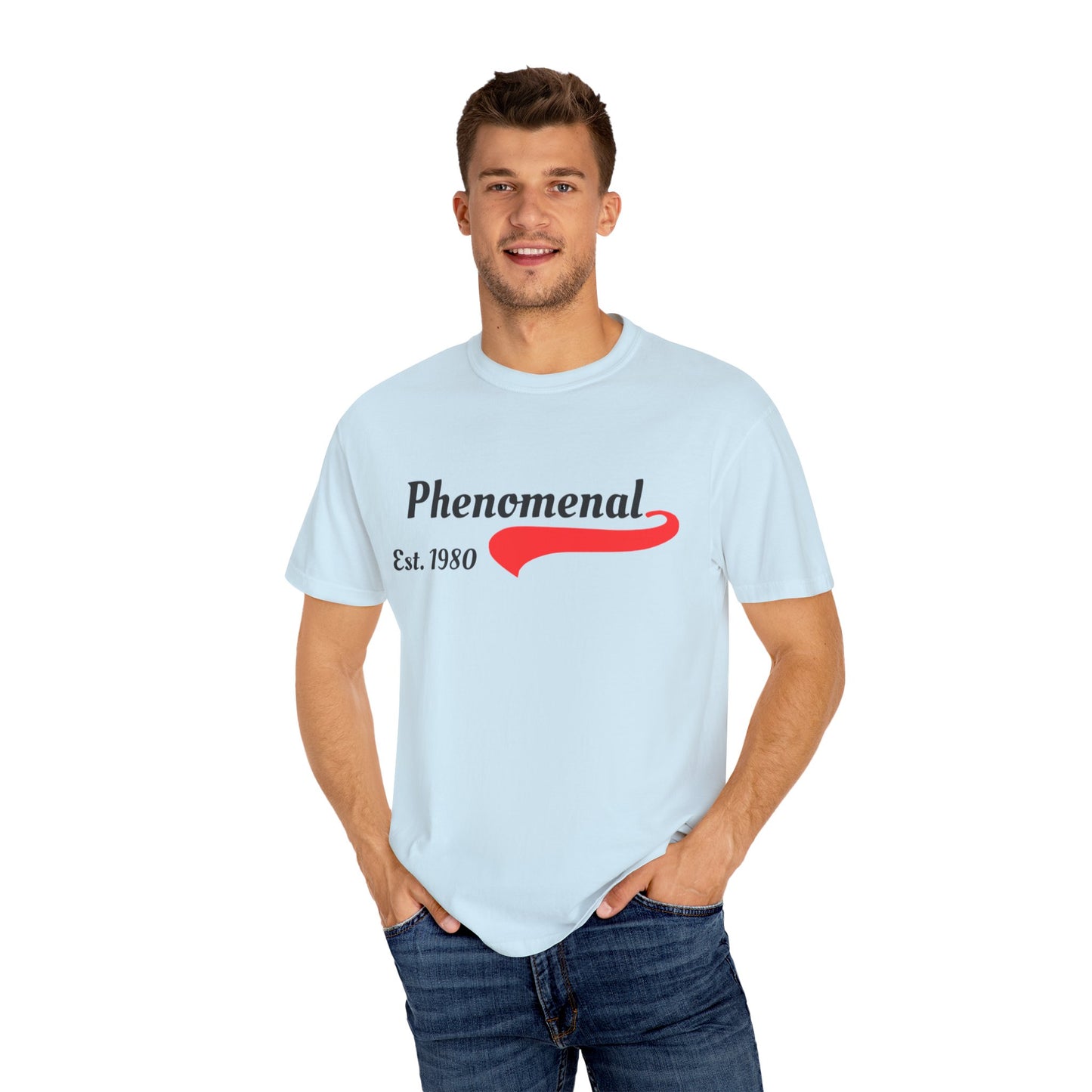 Phenomenal Est. 1980 Unisex Garment-Dyed T-Shirt | Retro Style Tee, Casual Wear, Gift for Him/Her, Trendy Graphic Shirt