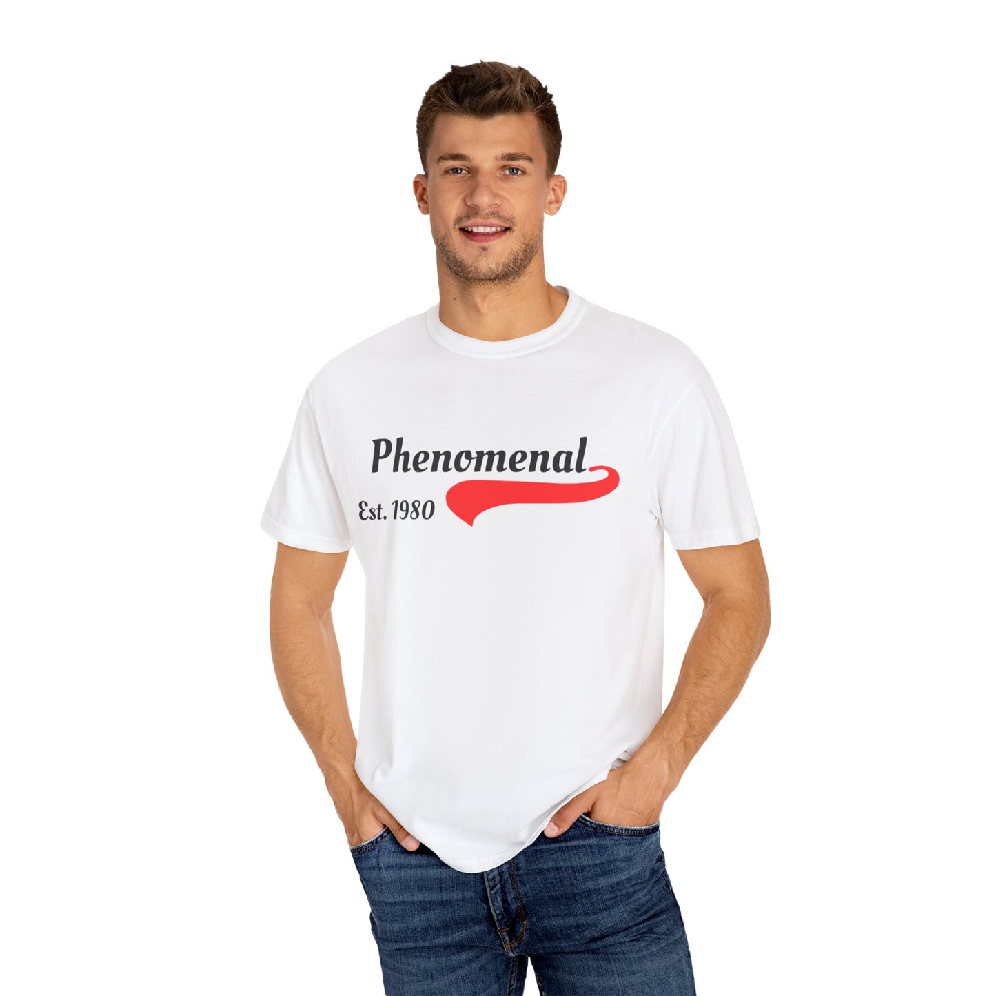 Phenomenal Est. 1980 Unisex Garment-Dyed T-Shirt | Retro Style Tee, Casual Wear, Gift for Him/Her, Trendy Graphic Shirt